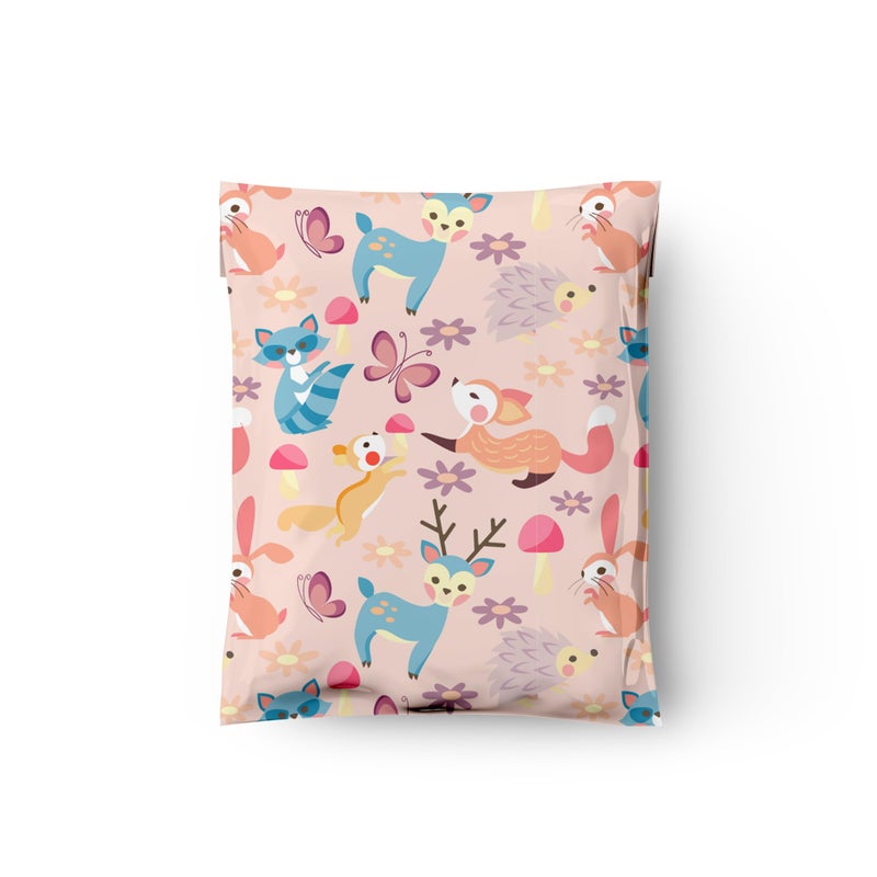 Pro Supply Global 10x13 (100) Woodland Critters Designer Poly Mailers Shipping Envelopes Premium Printed Bags - Image 5